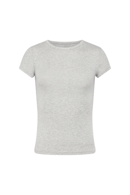 Slinky Rib Tee | Heather Grey