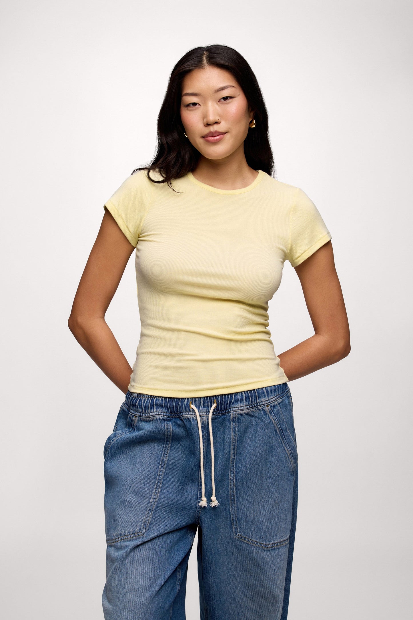 Slinky Rib Tee | Lemon