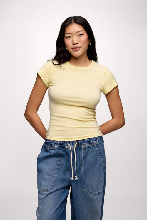 Slinky Rib Tee | Lemon