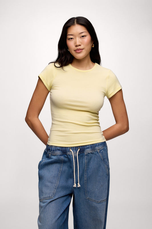 Slinky Rib Tee | Lemon