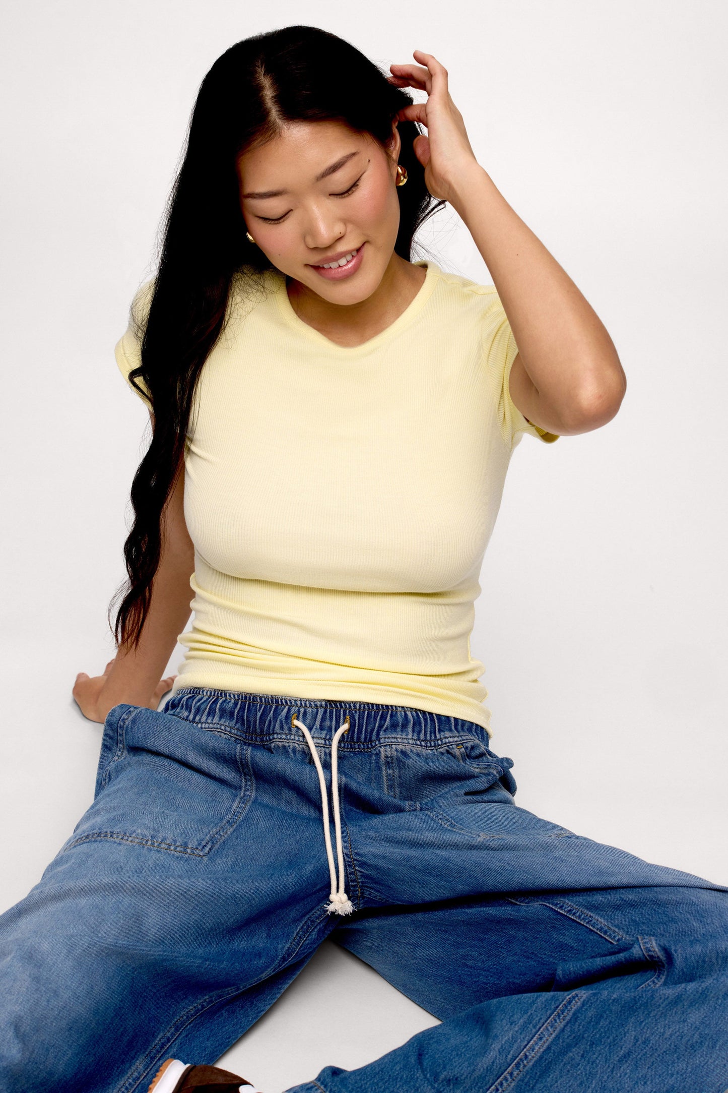 Slinky Rib Tee | Lemon
