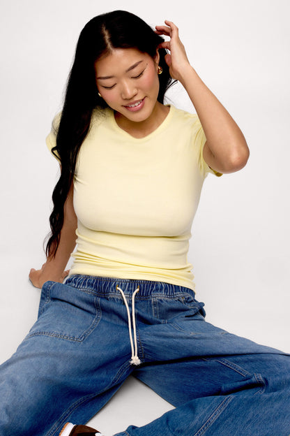 Slinky Rib Tee | Lemon