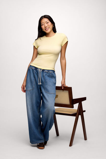 Slinky Rib Tee | Lemon