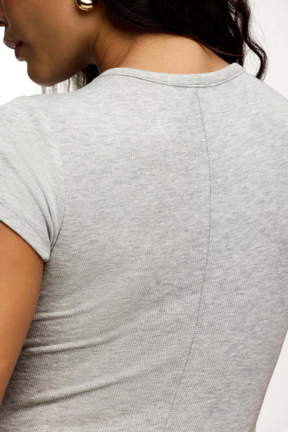 Slinky Rib Tee | Heather Grey
