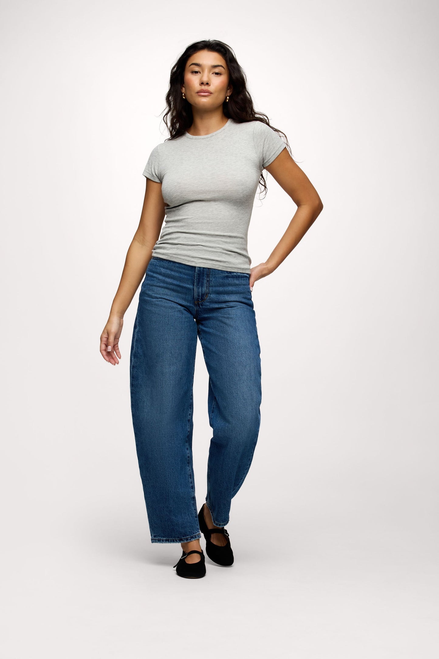 Slinky Rib Tee | Heather Grey