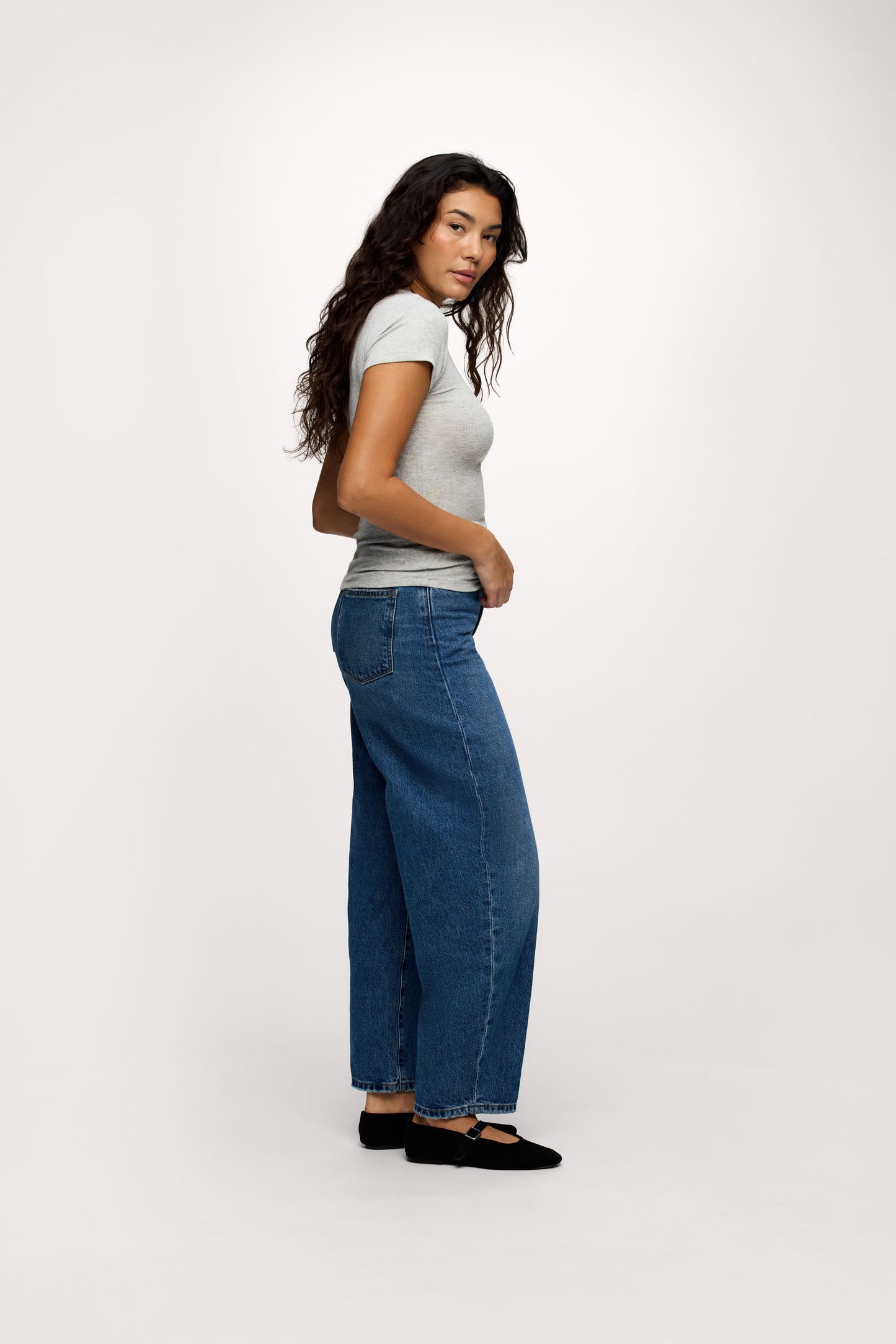 Slinky Rib Tee | Heather Grey