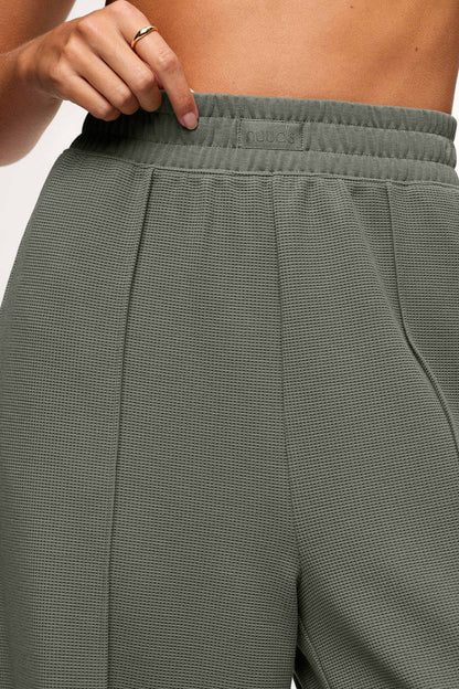 Performance Waffle Wide Leg Pant | Olive