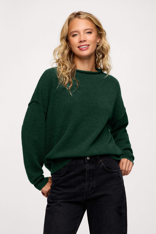 Cozy Knit Mockneck Sweater | Hunter