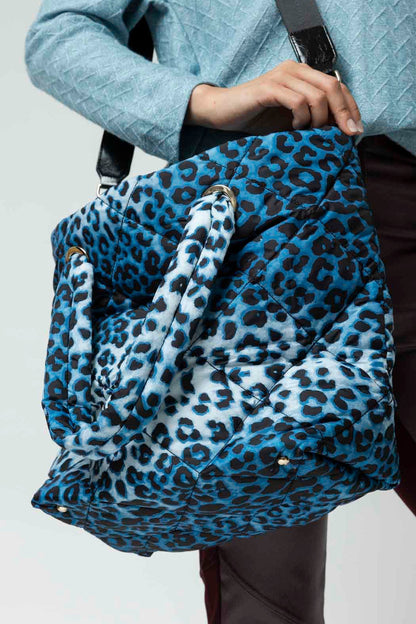 Blue Animal Quilted Tote Bag