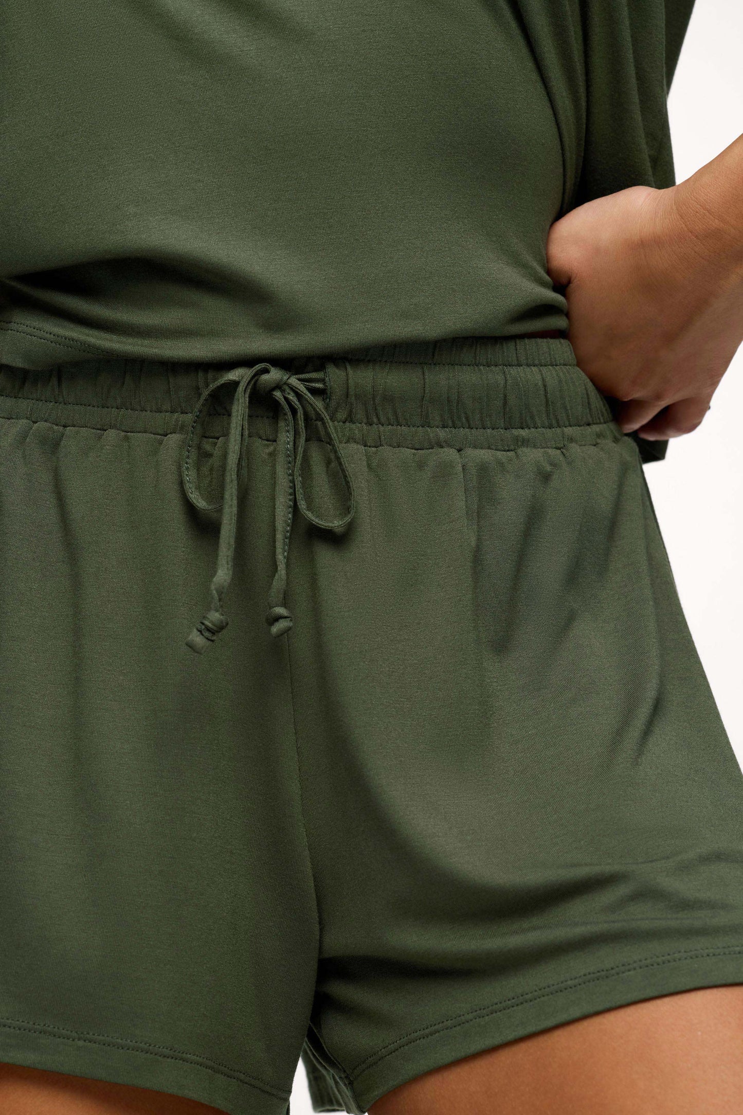 Pajama Short Set | Darkest Olive