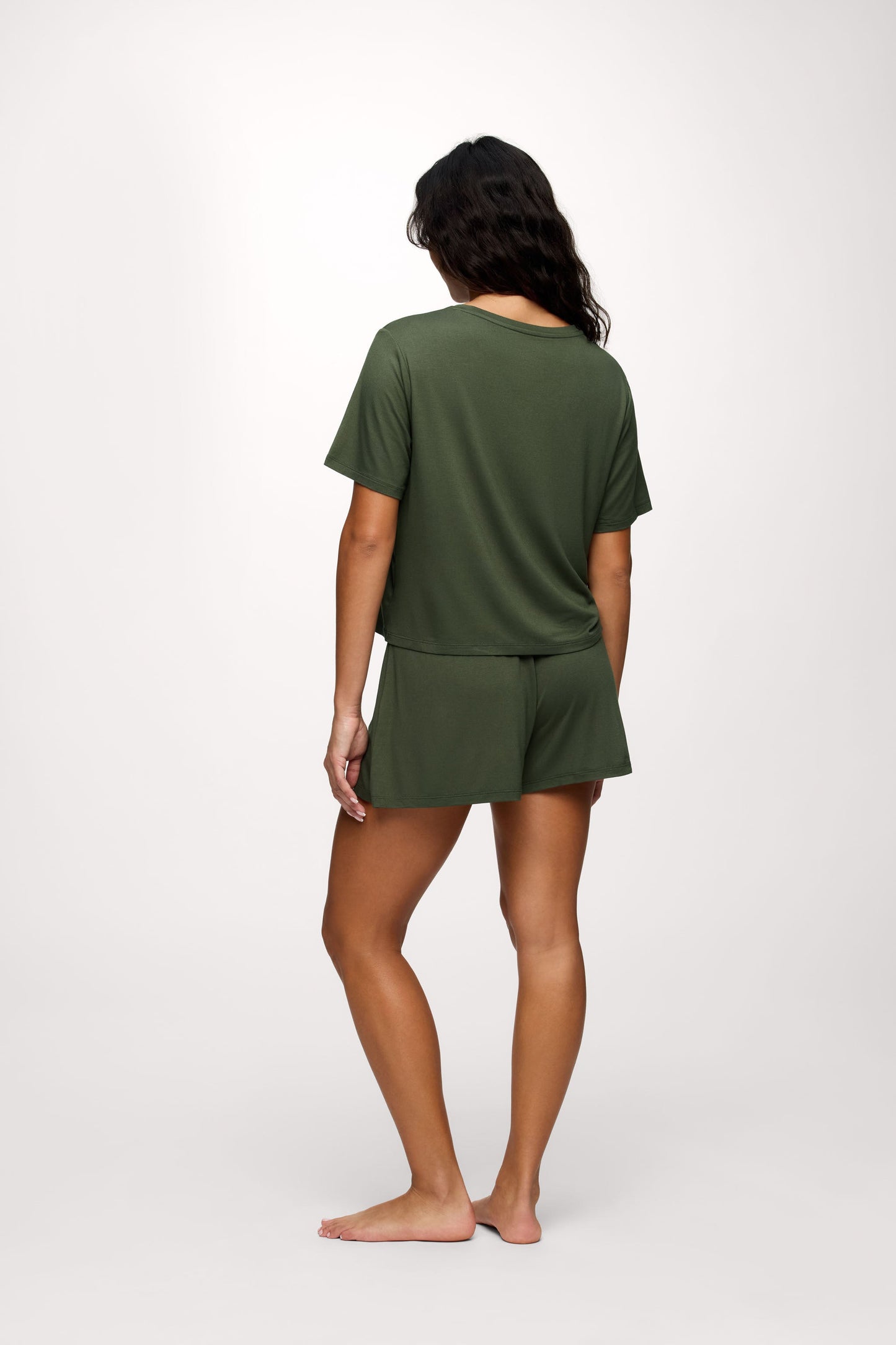 Pajama Short Set | Darkest Olive