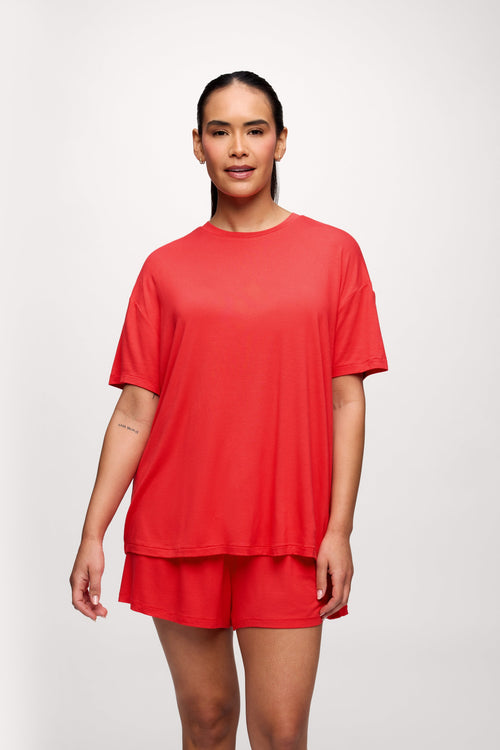Boyfriend Pajama Tee | Hibiscus