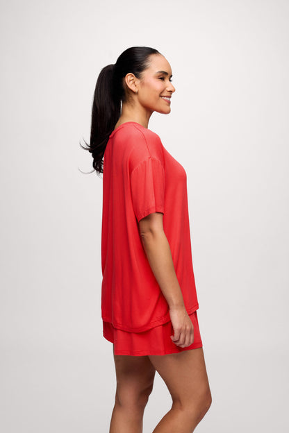 Boyfriend Pajama Tee | Hibiscus
