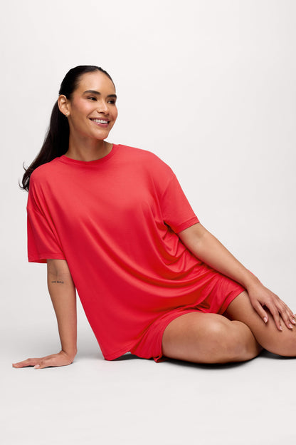 Boyfriend Pajama Tee | Hibiscus