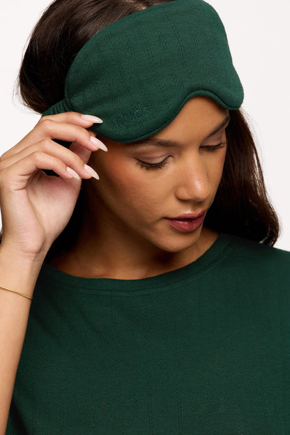 Tree Pointelle Pajama Set with Sleep Mask | Hunter