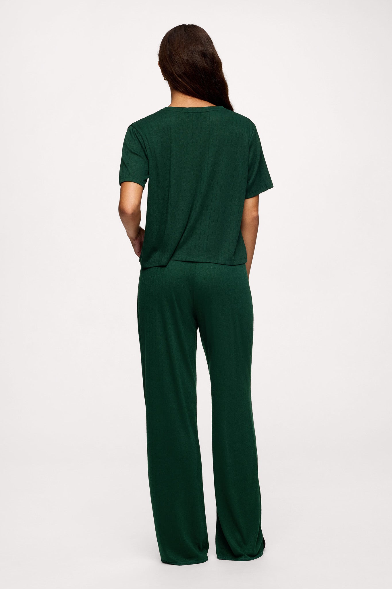 Tree Pointelle Pajama Set with Sleep Mask | Hunter
