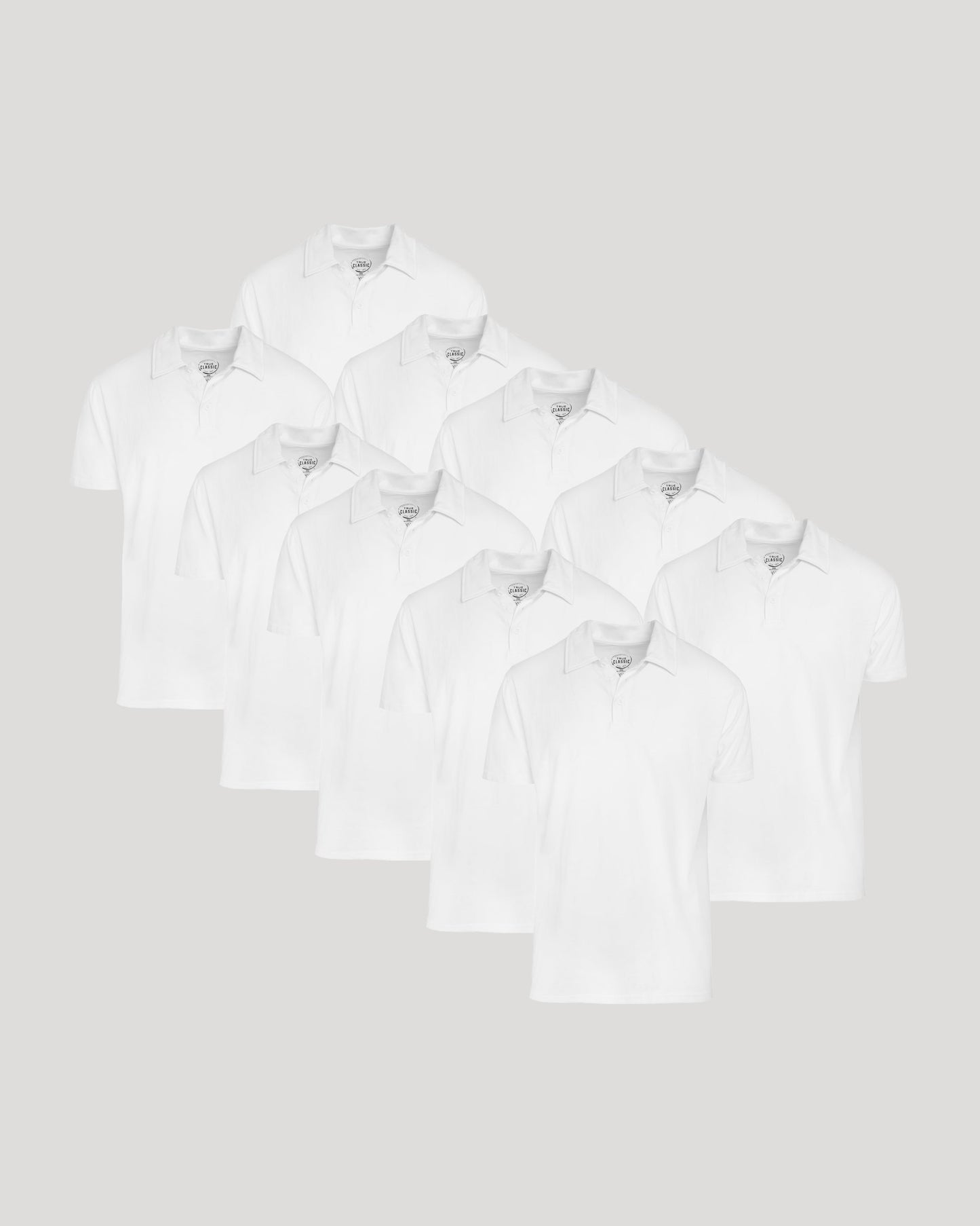 All White Classic Polo 10-Pack