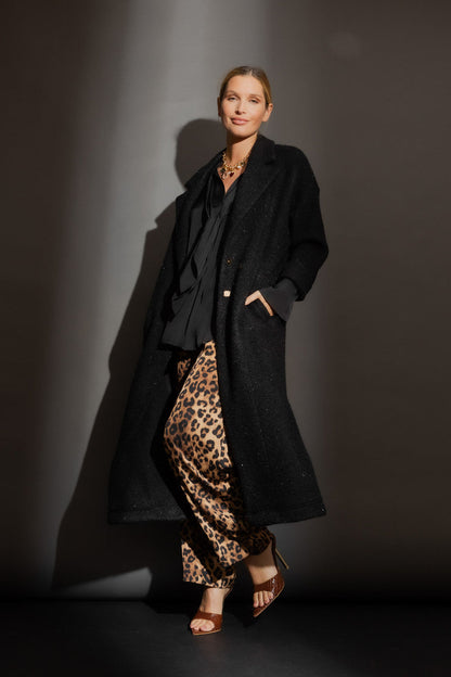 Black Lurex Zip Coat