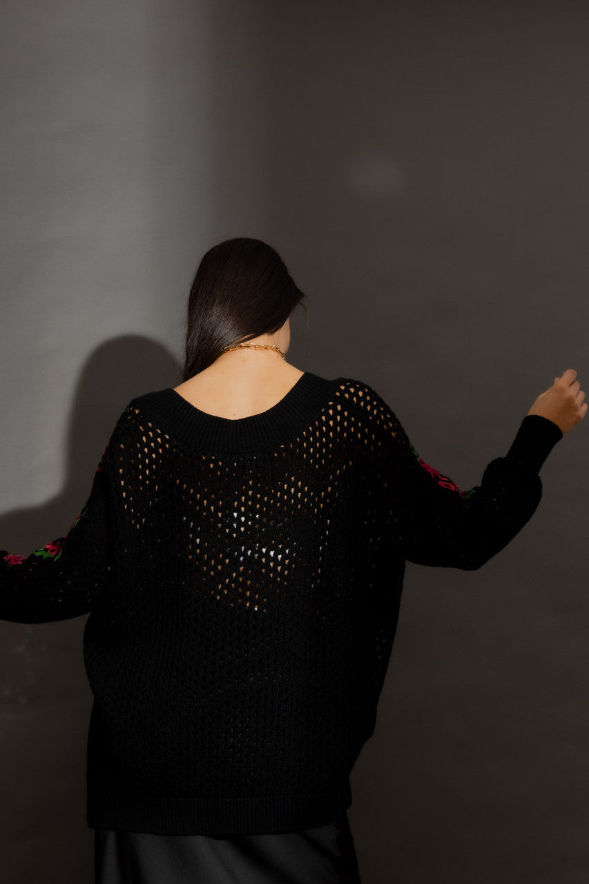 Black Hand Painted Jumper Black S/M