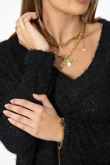 Black Fluffy Slouch Jumper