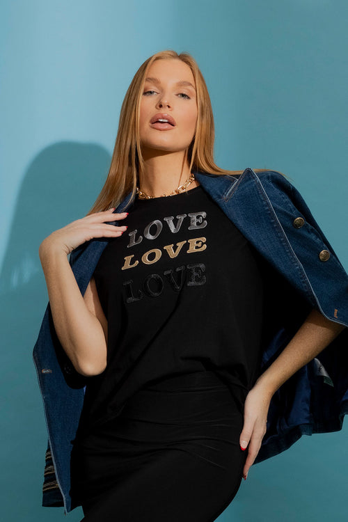 Black Love Love Love T-Shirt