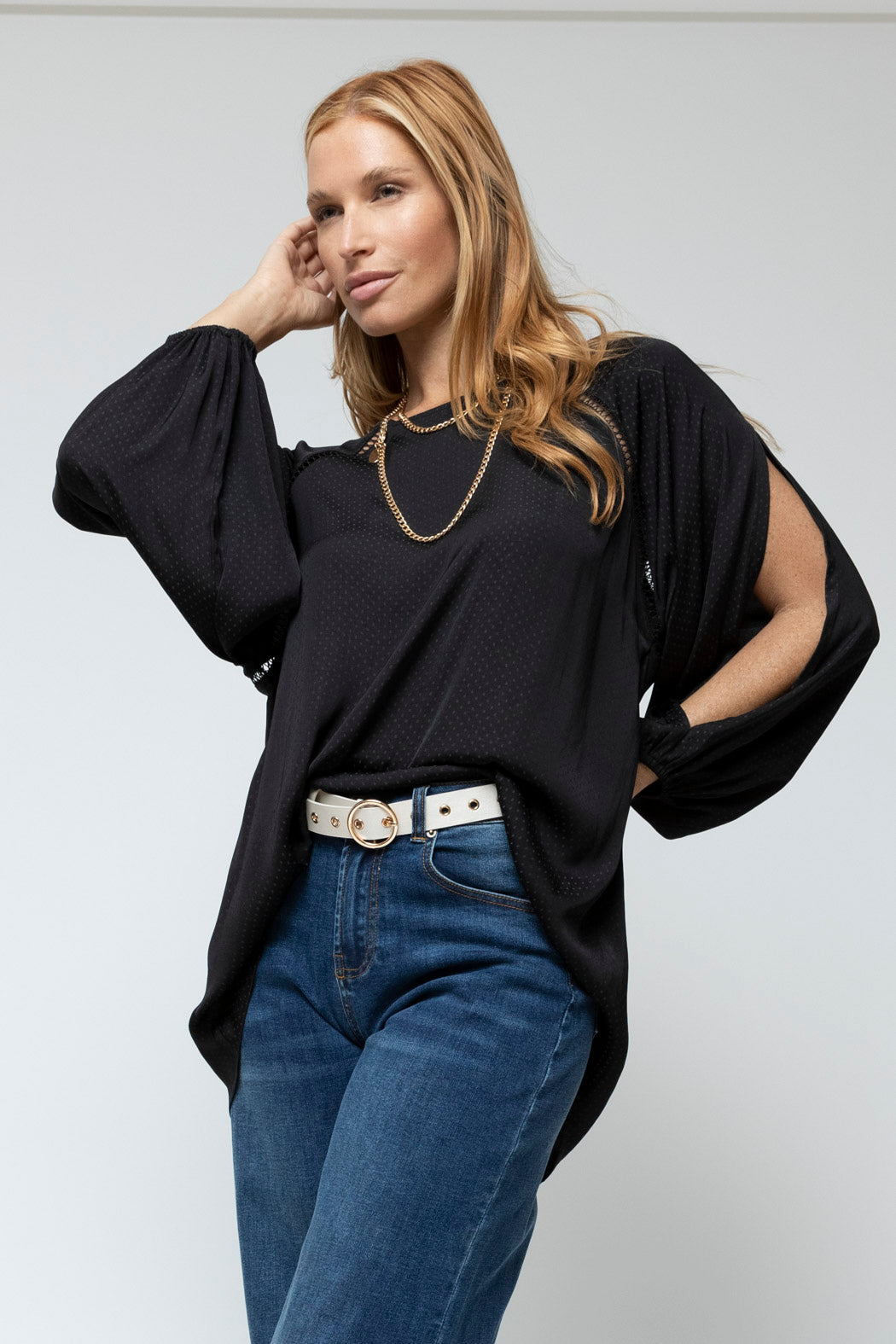 Black Spot Boho Blouse - Sale