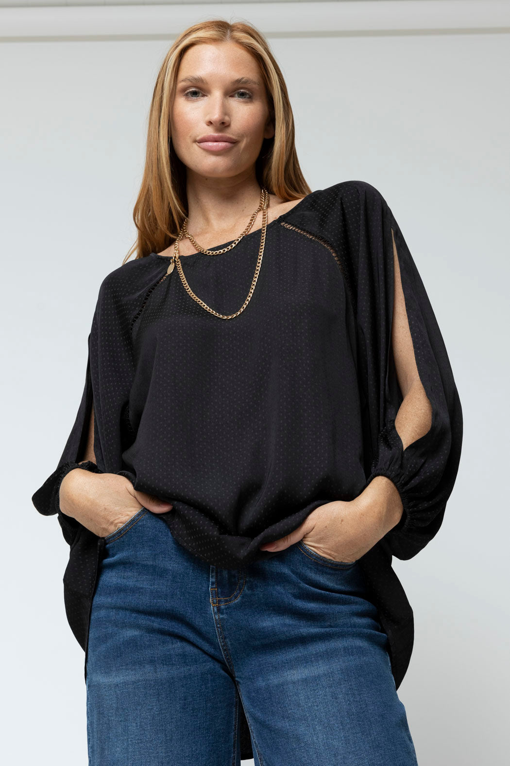 Black Spot Boho Blouse - Sale