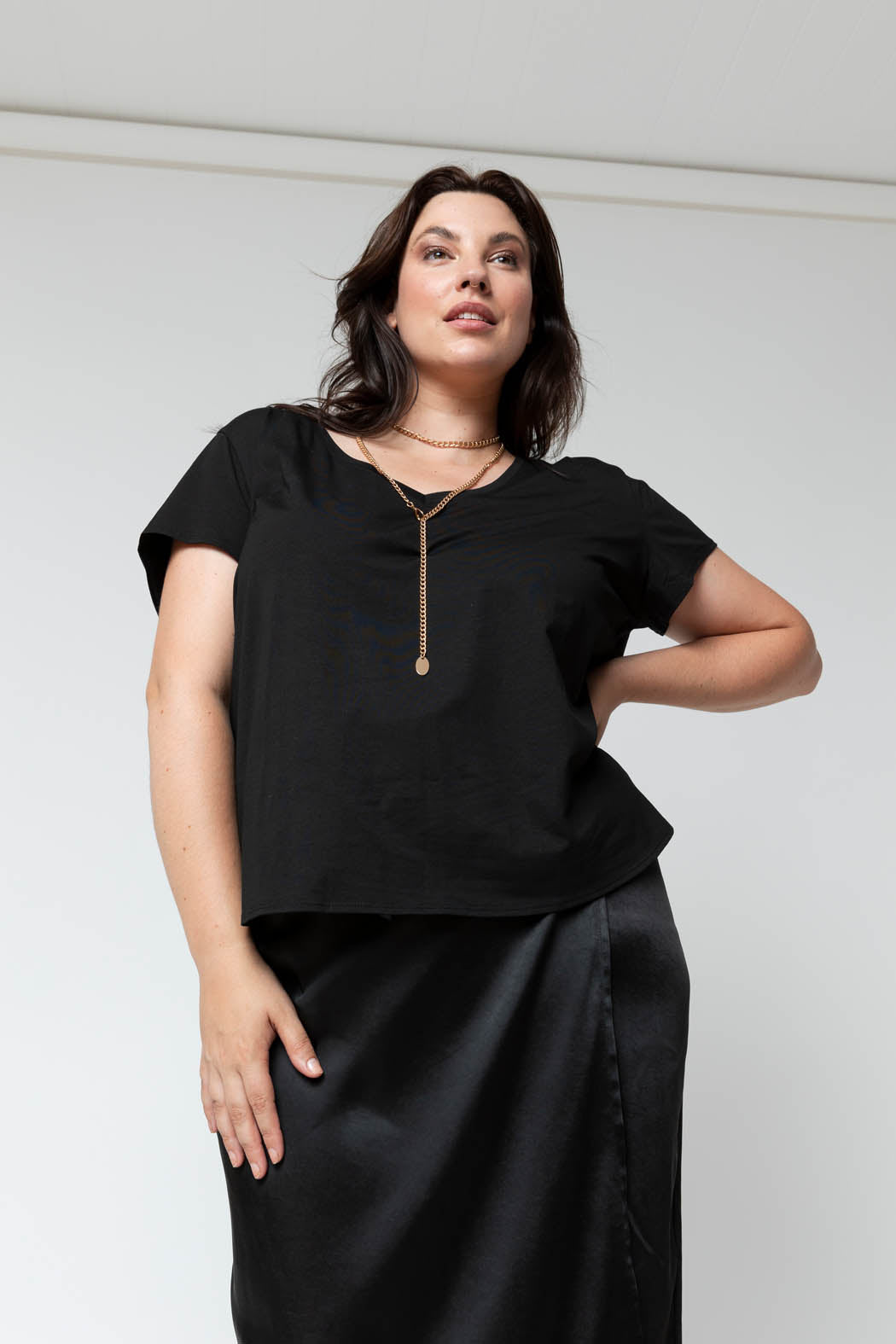 Black Bamboo Vee Tee