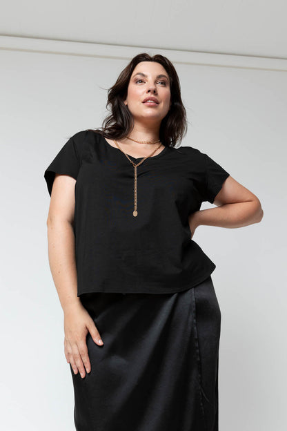 Black Bamboo Vee Tee
