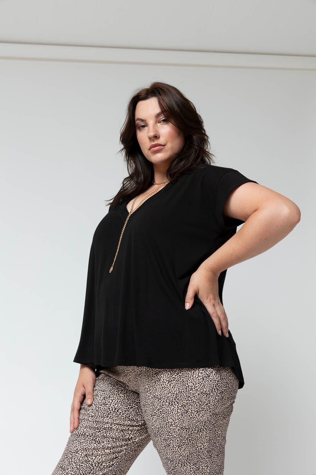 Black Bamboo Vee Tee