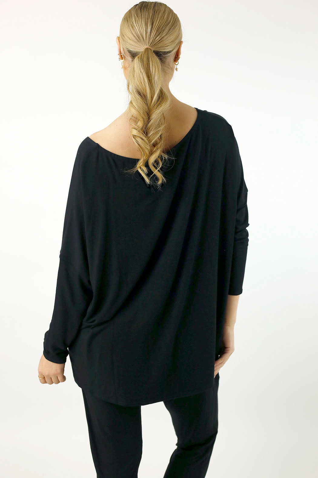 Black Bamboo Slouch Top - FINAL SALE
