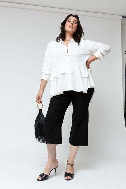 Black Textured Wide Flare - Sale