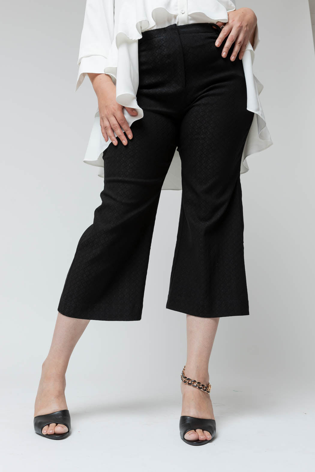 Black Textured Wide Flare - Sale