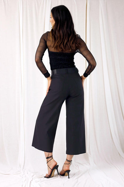 Black Bengaline Culotte - SALE