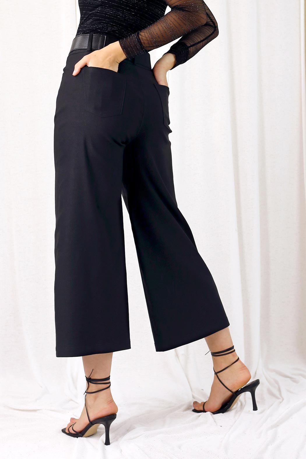 Black Bengaline Culotte - SALE