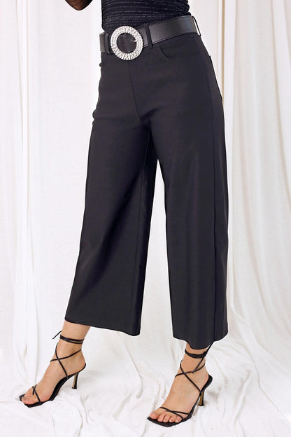 Black Bengaline Culotte - SALE