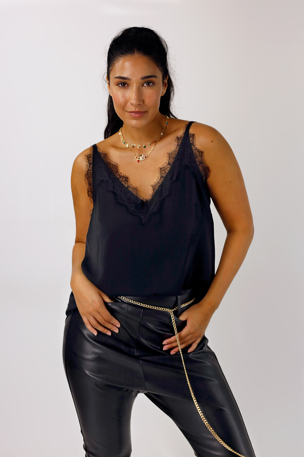 Black Soft Touch Essential Lace Cami - SALE