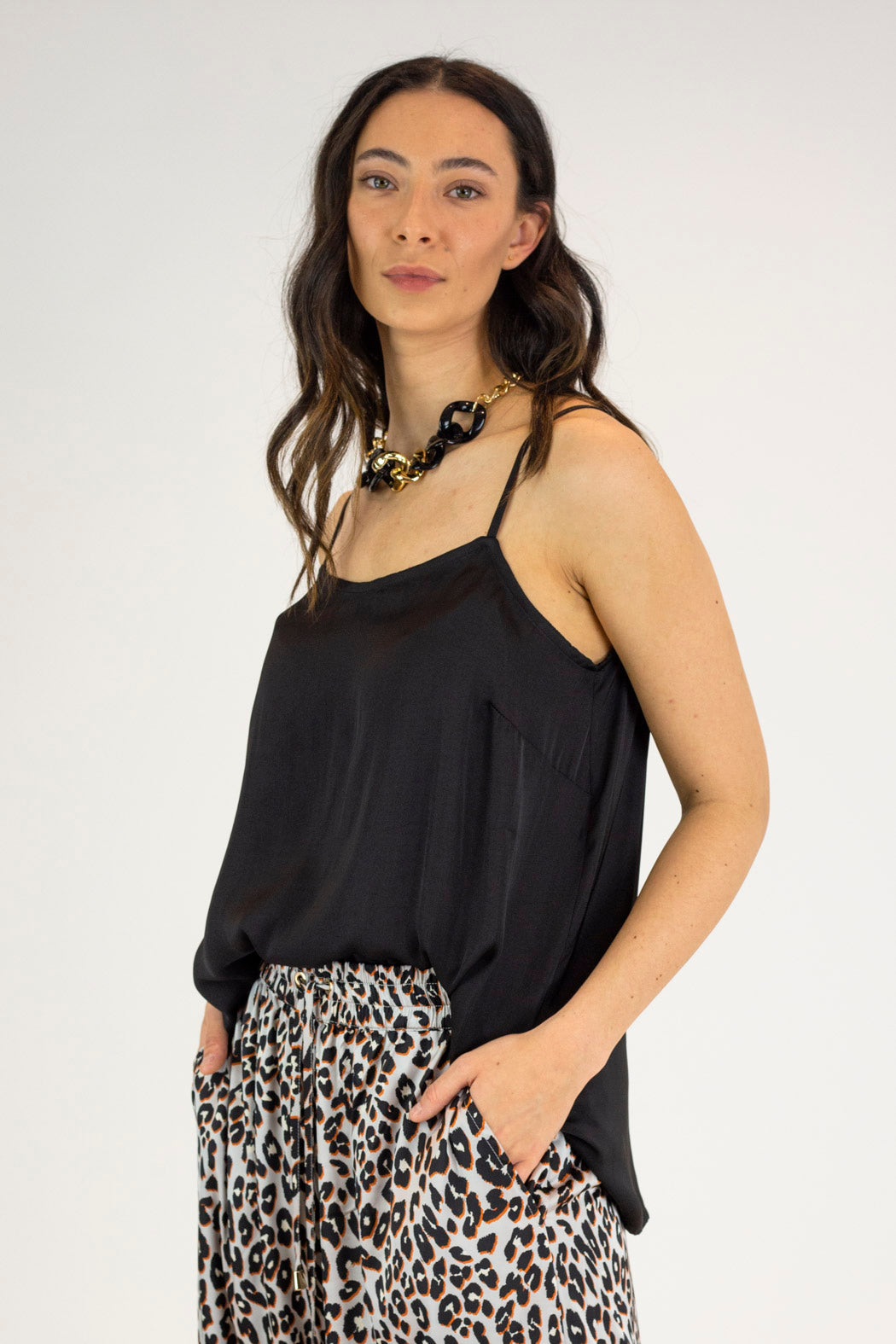 Black Seta Lily Cami - FINAL SALE