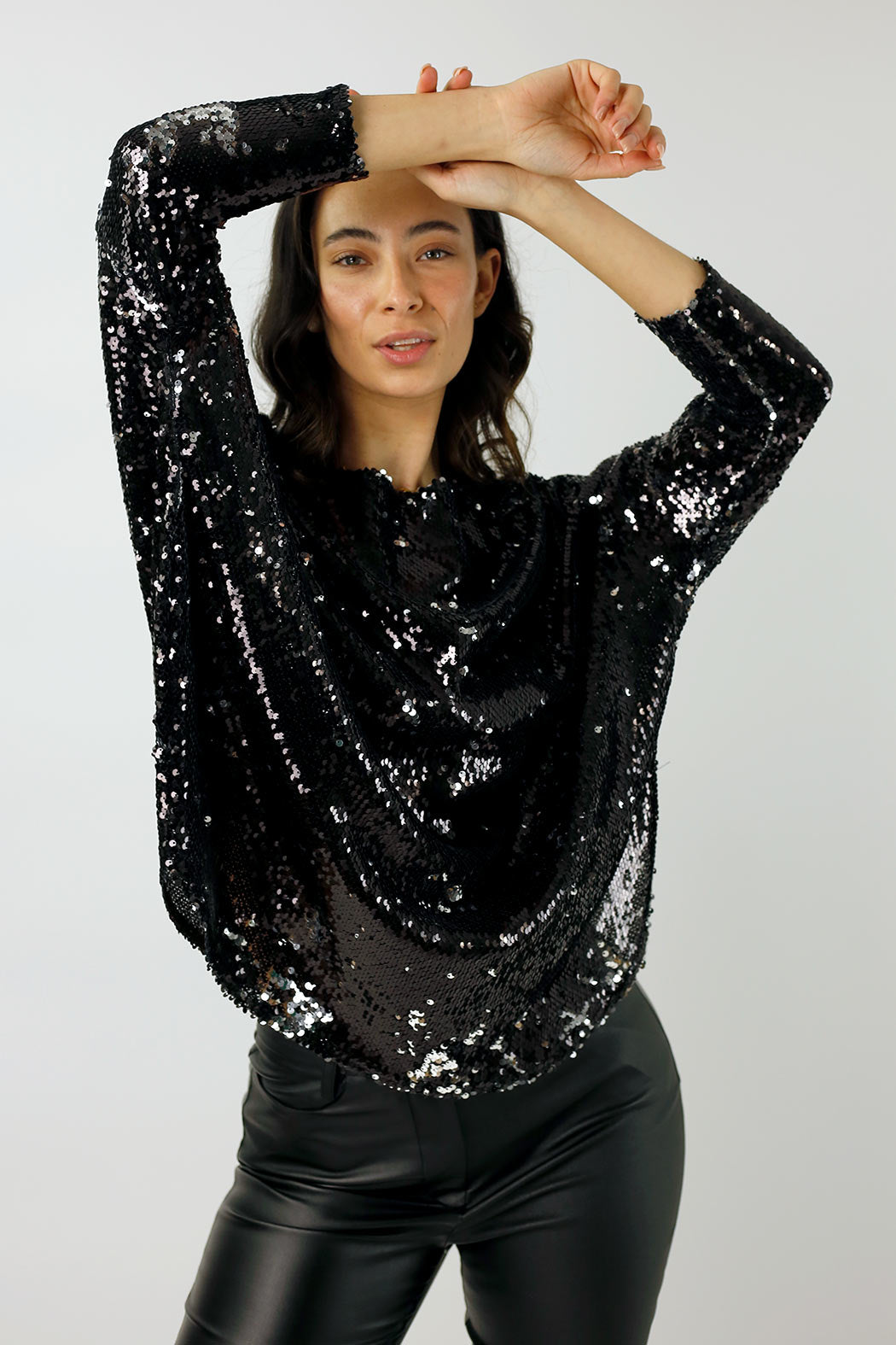 Black And Silver Sequin Over Top - Final Sale