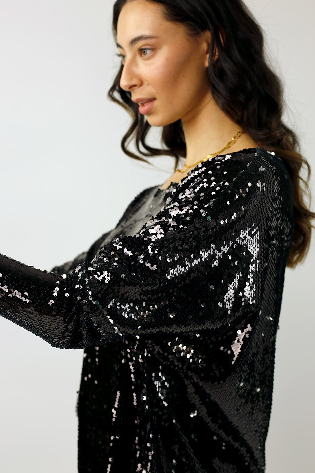 Black And Silver Sequin Over Top - Final Sale