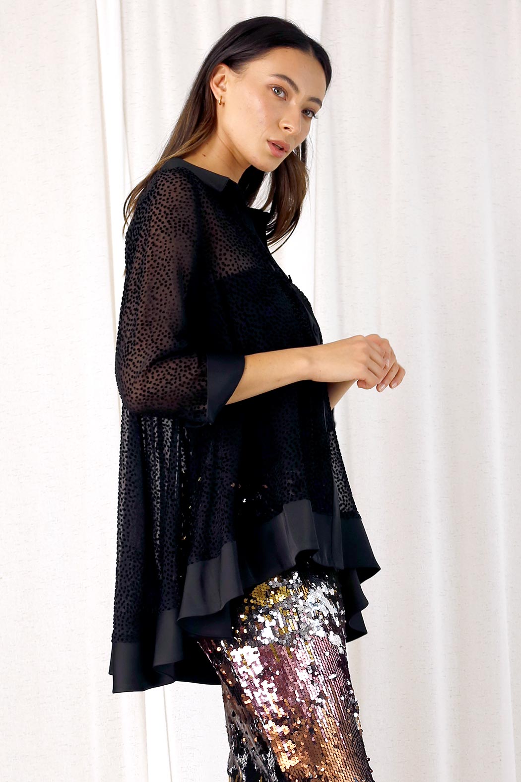 Black Luxury Swing Shirt - SALE