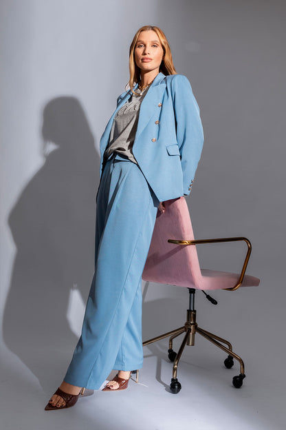 Blue Shimmer Paperbag Pants