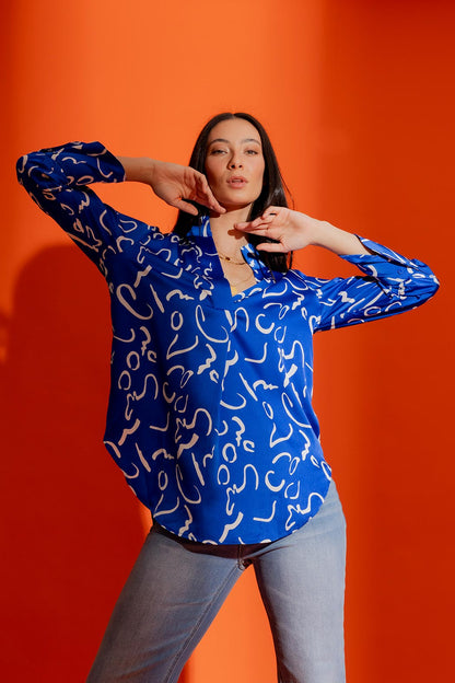 Blue/white Blogger Shirt