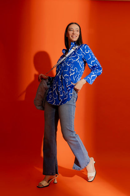 Blue/white Blogger Shirt