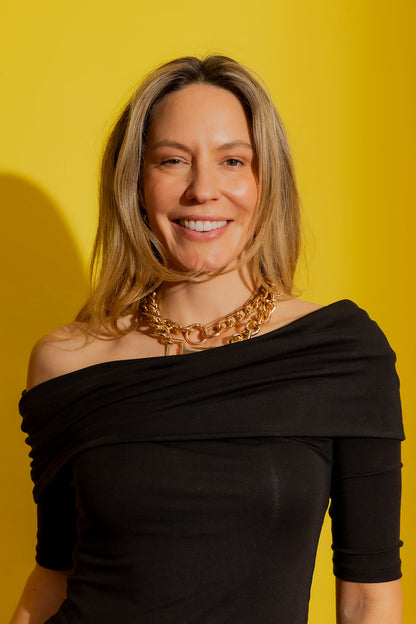 Black Tencel Off-Shoulder Top
