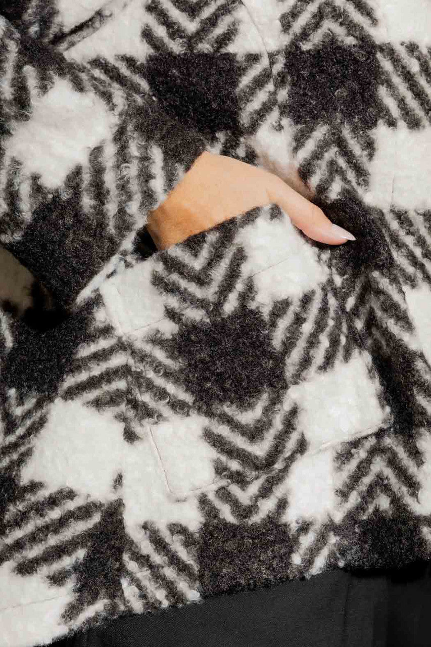 Black/White Hood Swing Coat