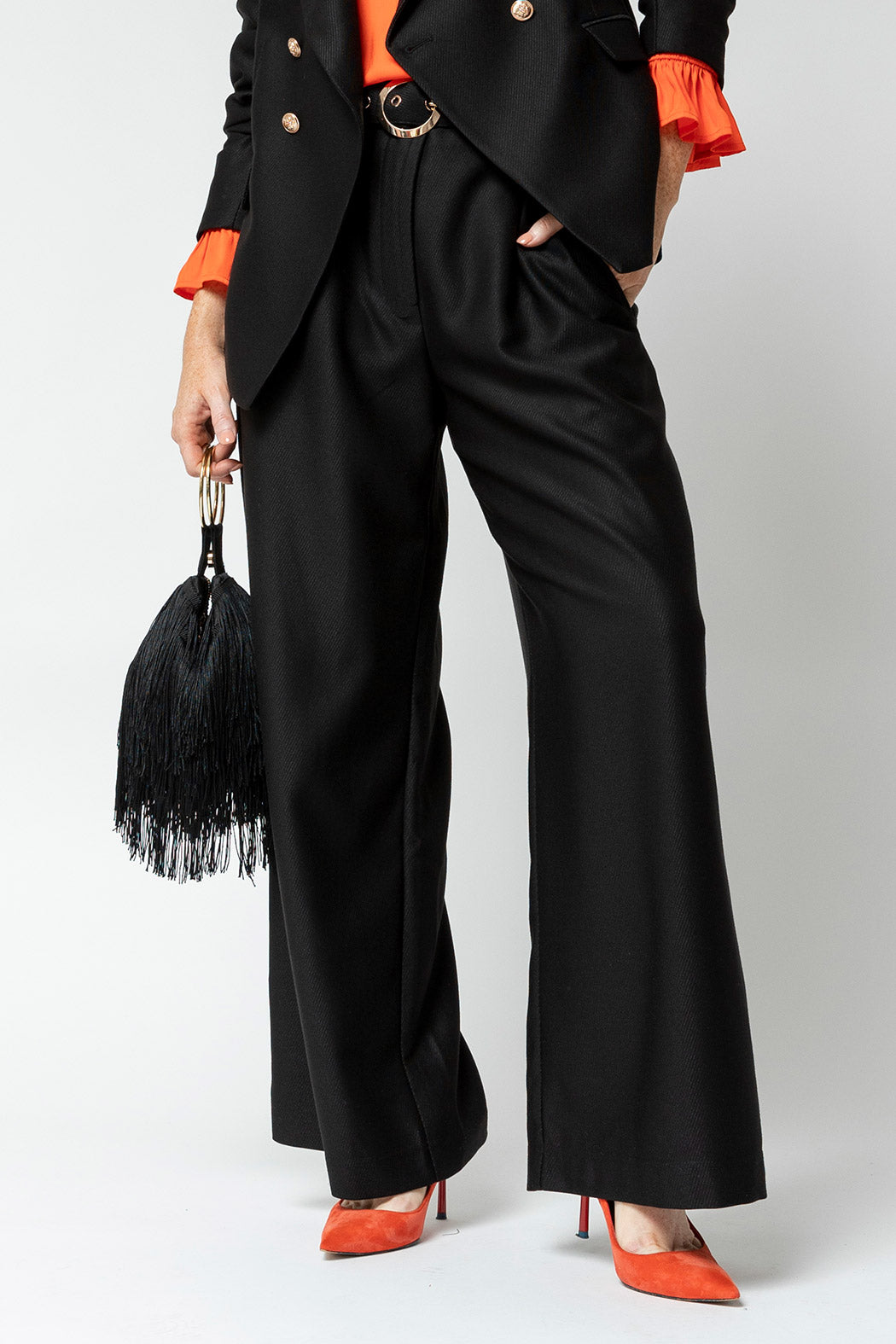 Black Twill Cleo Pants