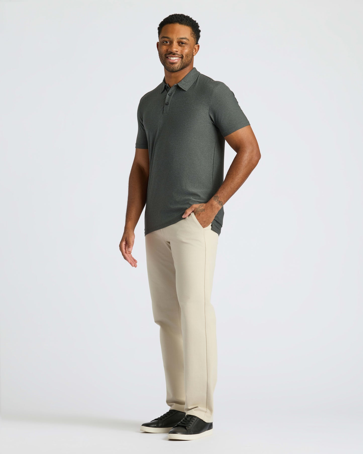Charcoal Heather Gray Classic Polo