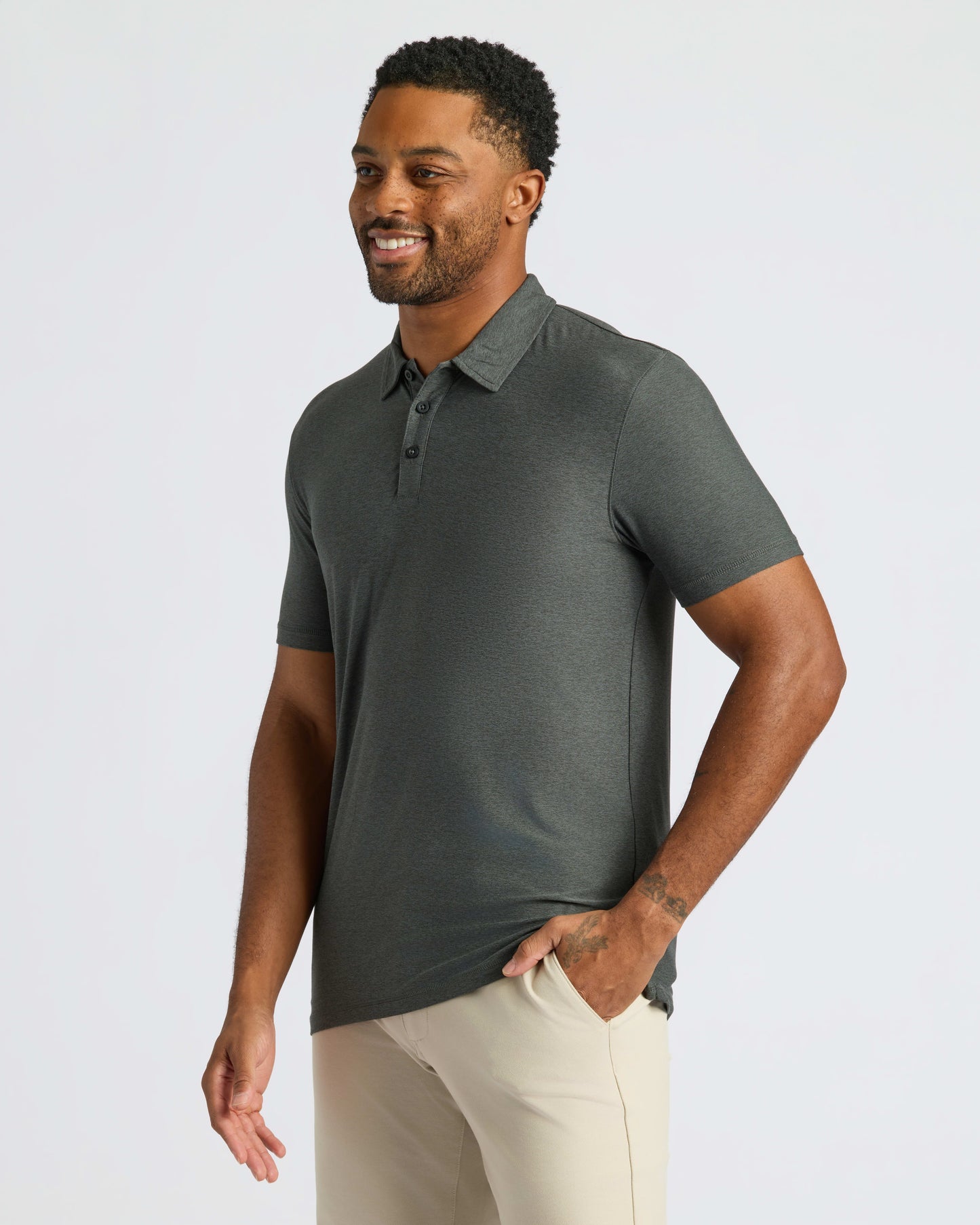 Charcoal Heather Gray Classic Polo