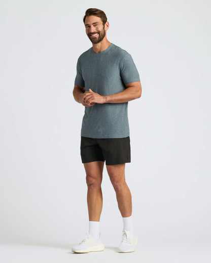 Heather Navy Active Crew Neck Tee